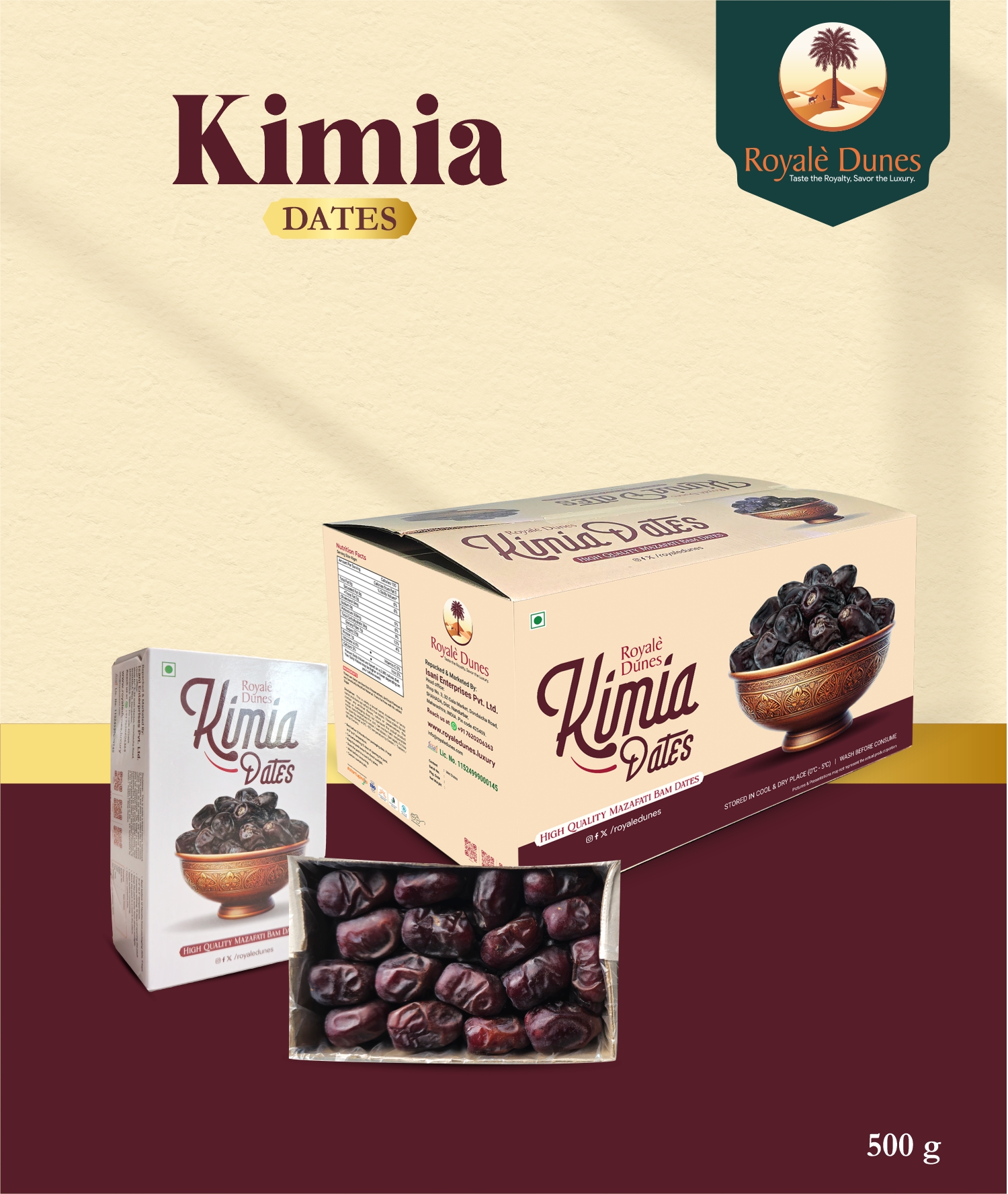 Kimia Dates by Royale Dunes – B2B Wholesale Bulk Pack